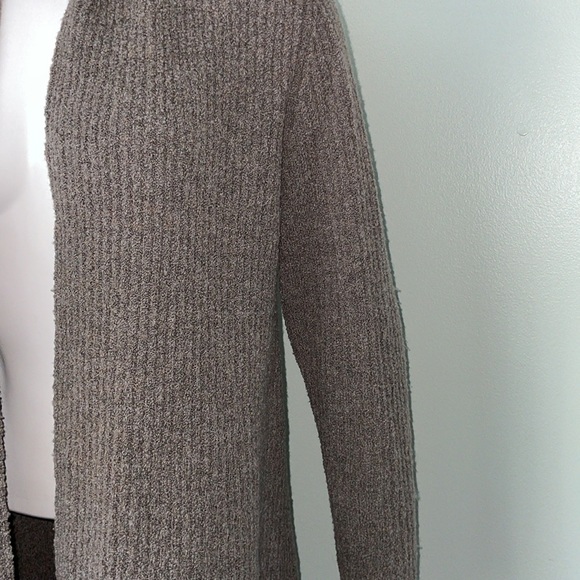 EILEEN FISHER Wool Blend Long Ribbed Knit Cardigan Sweater Brown - Picture 3 of 8